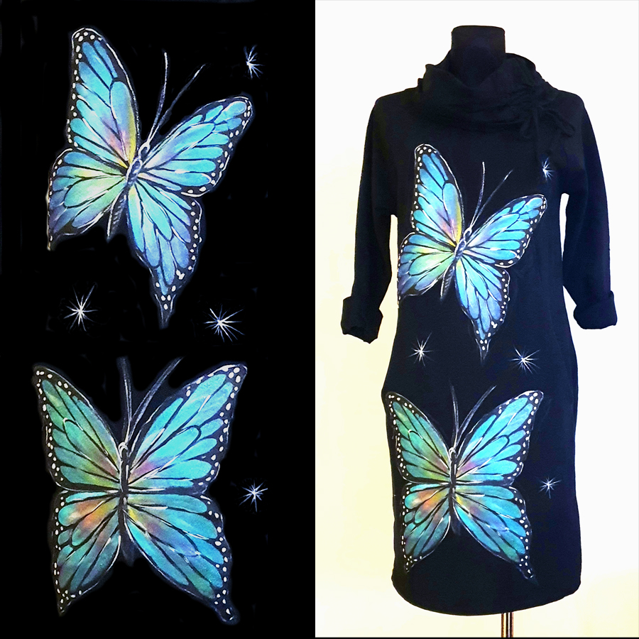 Dva metuljčka v modrih barvah.